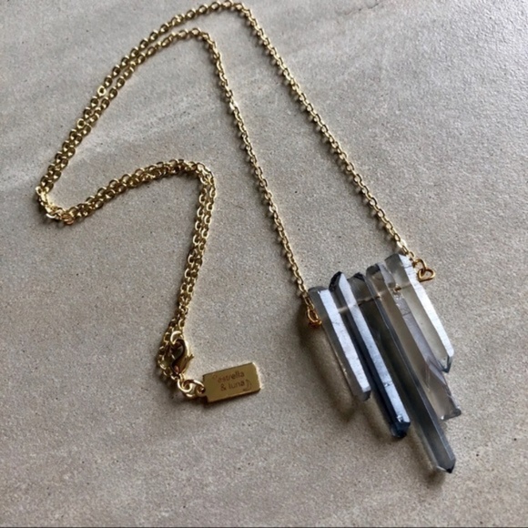 Smoky Quartz Crystal Point Necklace 14k gold - Picture 5 of 8